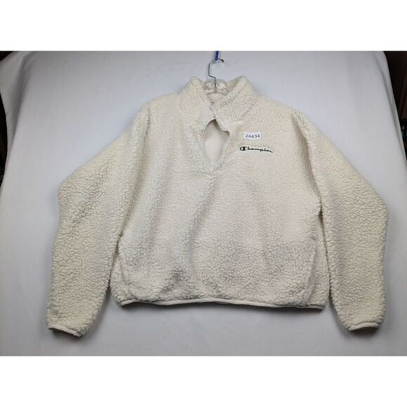 Champion Jackets & Blazers - Champion Sherpa Jacket Women's Large Ivory 100% Polyester Authentic Quarter Zip